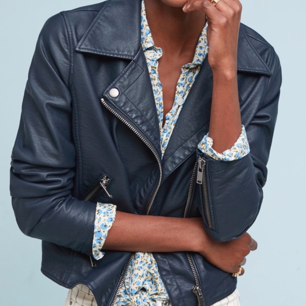 COPY - Anthropologie vegan Moto leather jacket Size Small